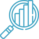 ícone Análise de desempenho de vendas